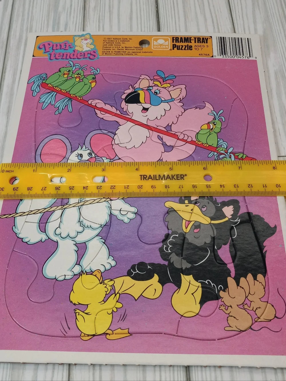 Vintage Hallmark 1987 Kitty Cat Purr-Tenders Golden Frame Tray Puzzle